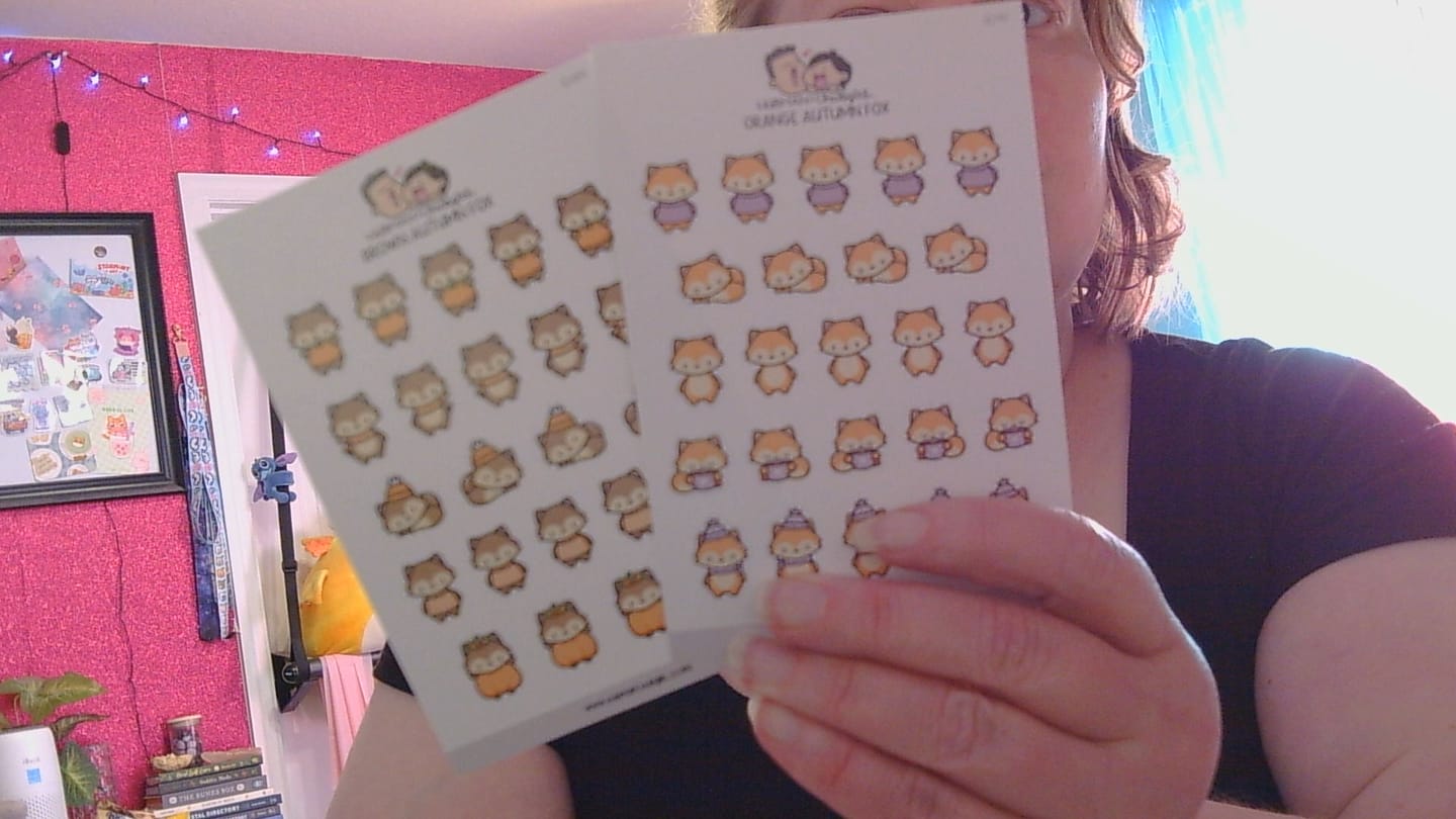 Customer photo review of Orange Autumn Fox Planner Stickers