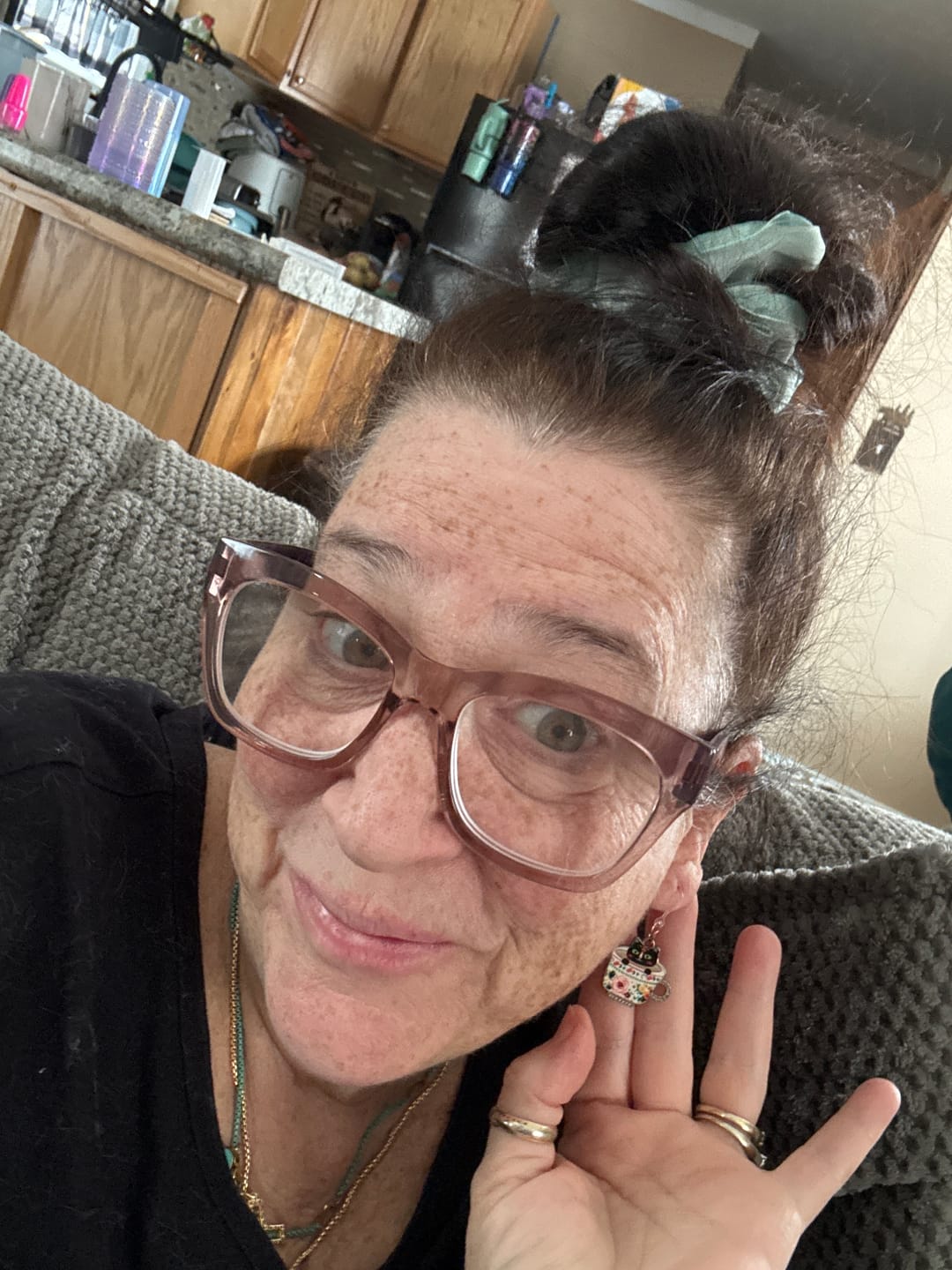 Customer photo review of Teacup Cat Dangles