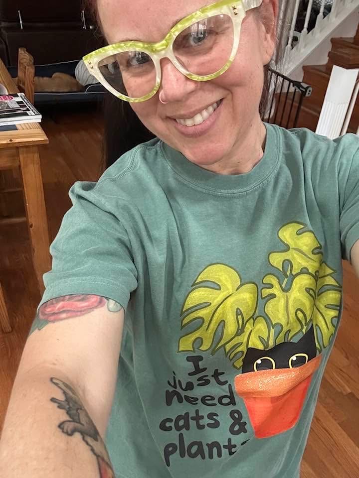 Customer photo review of Need Cats & Plants T-Shirt
