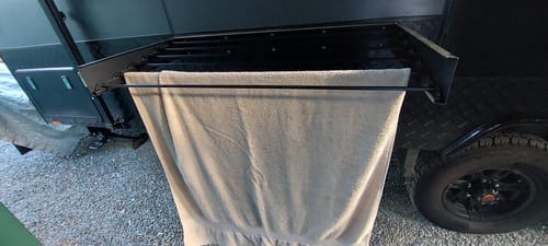Customer photo review of RV/Caravan Mounted Drying Rack - Foldable Indoor and Outdoor