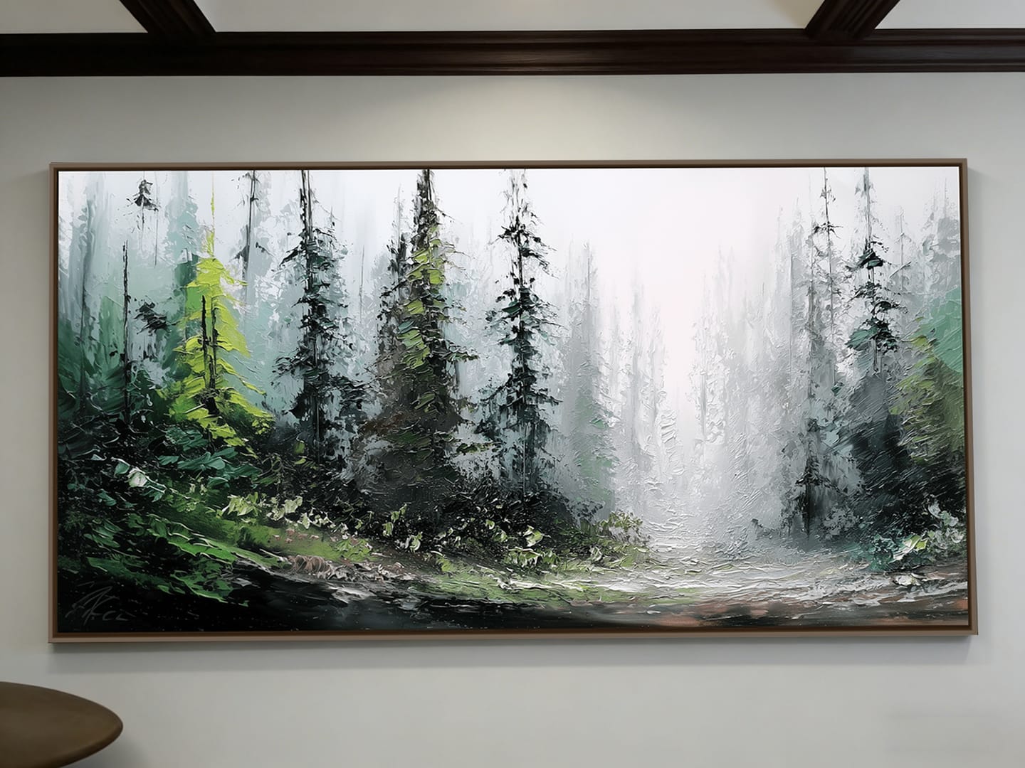 Customer photo review of Misty Pines Textured Forest Landscape Painting
