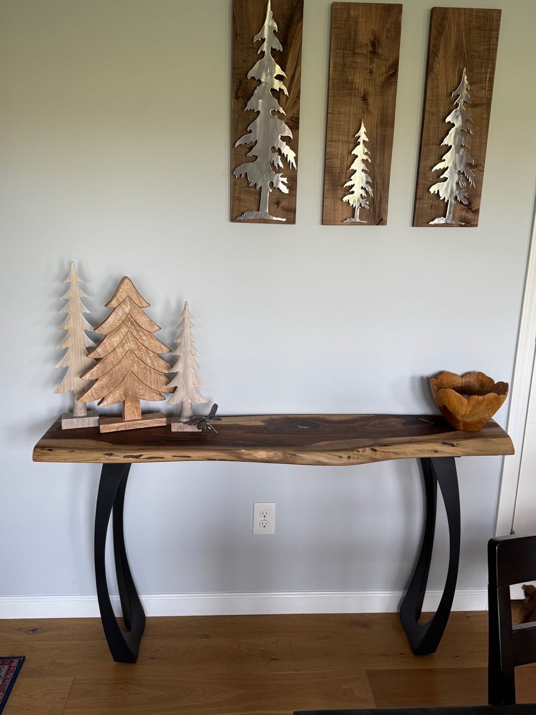 Customer photo review of Console Table Legs 211/204 Cleo 28'' H Modern Design for Live Edge Wood Slap Woodworking