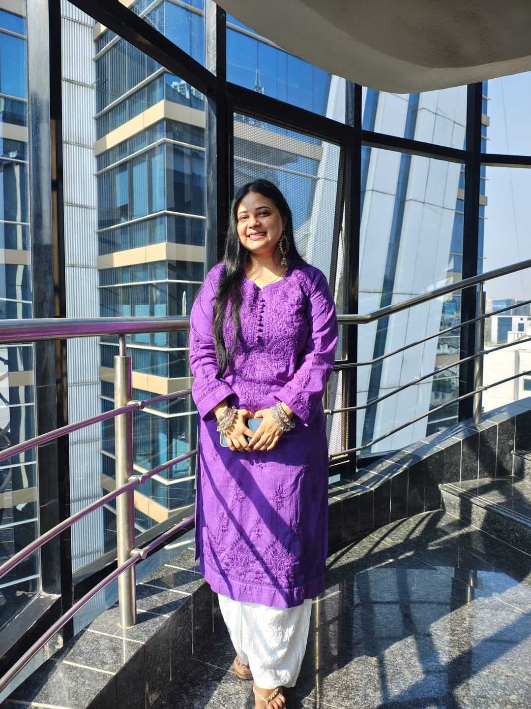 Customer photo review of White Chikankari Modal Palazzo