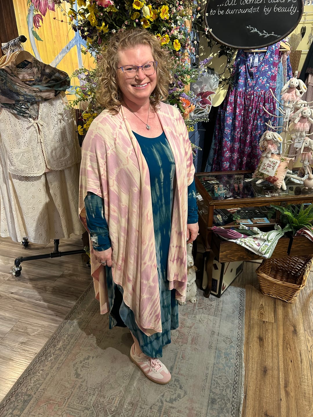 Customer photo review of Raven Shawl - Shibori