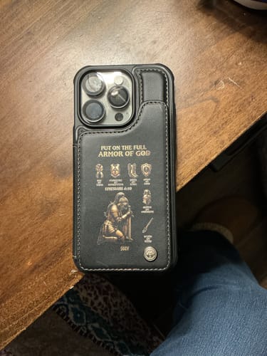 Customer photo review of Put On The Full Amor Of God - Personalized Christian Wallet Phone Case