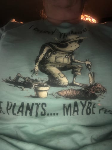 Customer photo review of I Bury Things T-Shirt