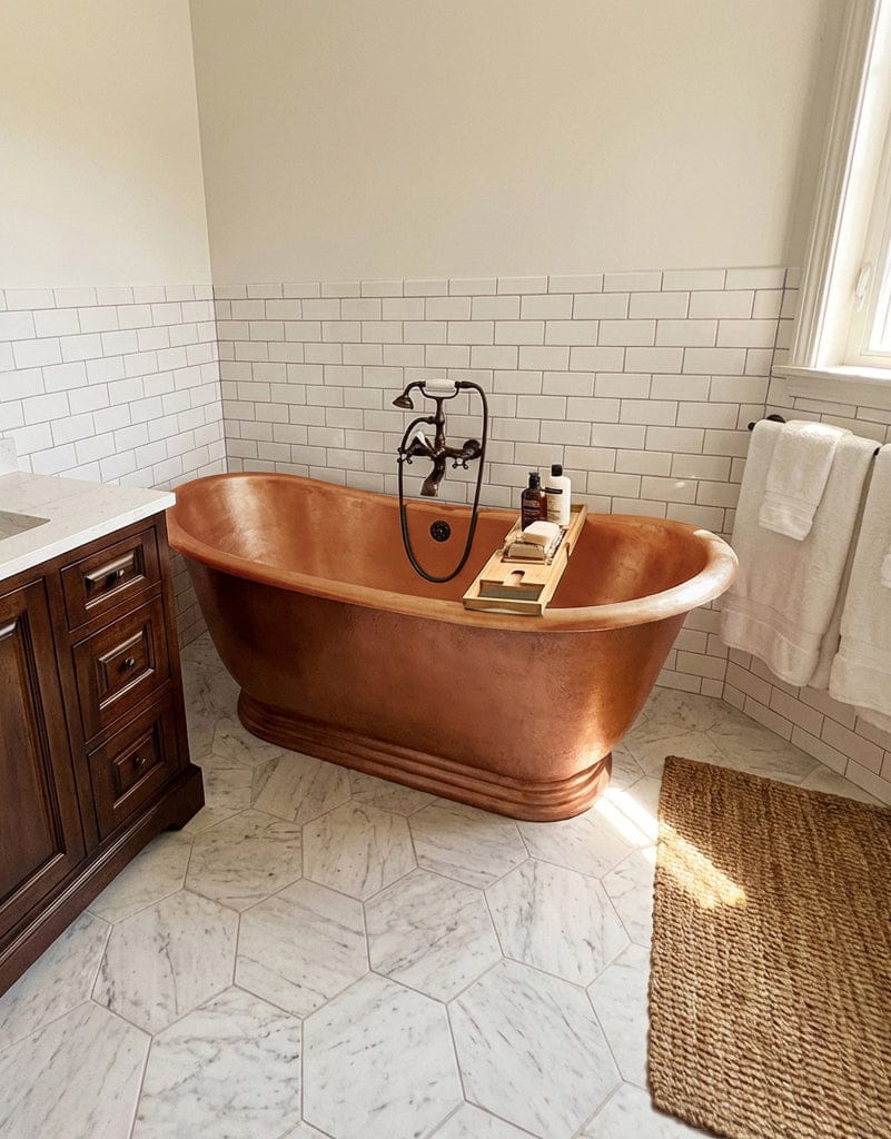 Customer photo review of Elite Double-Ended Penny Copper Freestanding Bathtub ECP-34