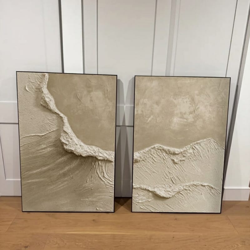 Customer photo review of Ocean & Sky Textured Wall Art Set of 2 #MO010
