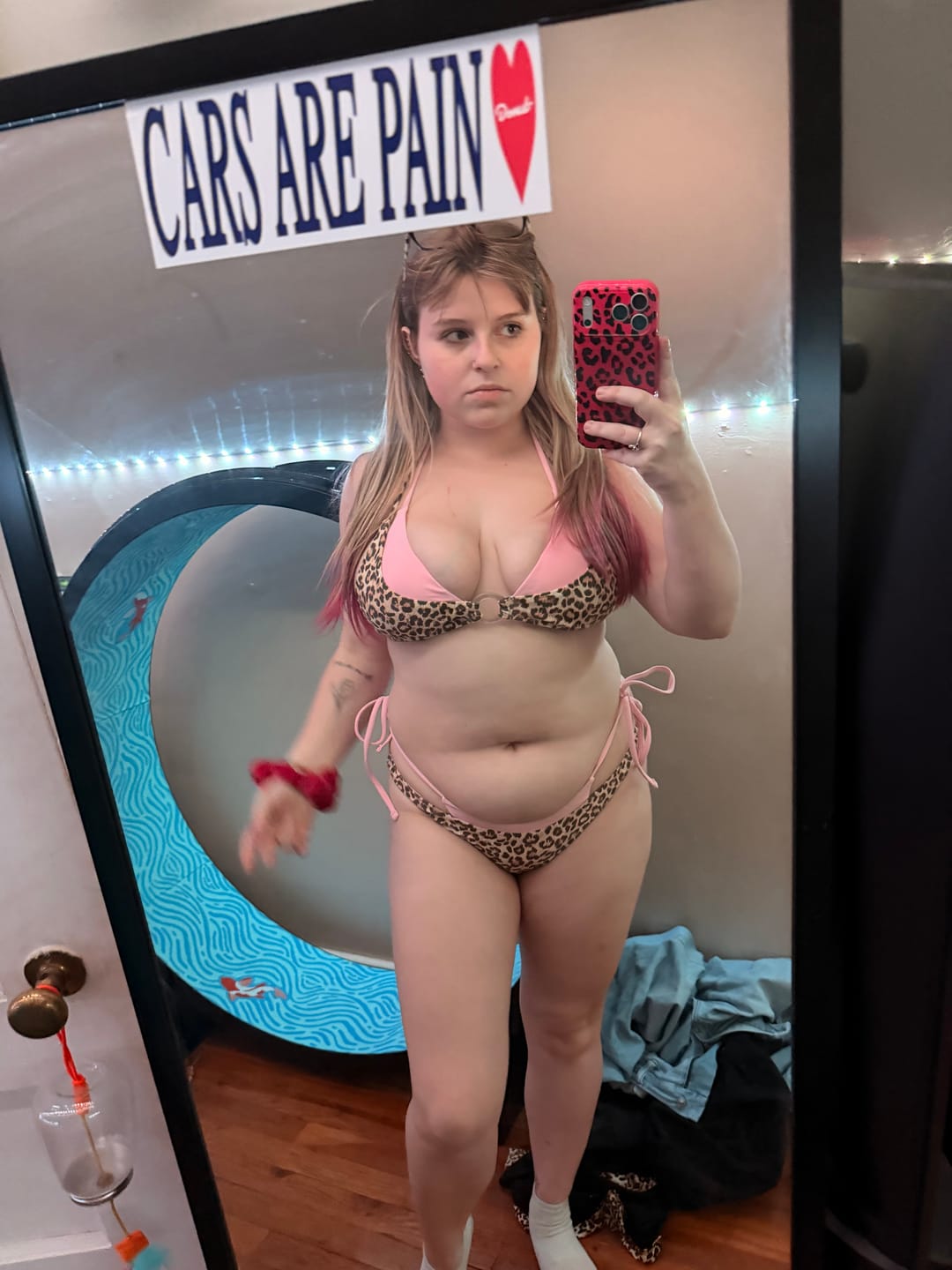 Customer photo review of Seamolly Contrast Color Polka Dot Print O Ring Double Layer Bikini Set
