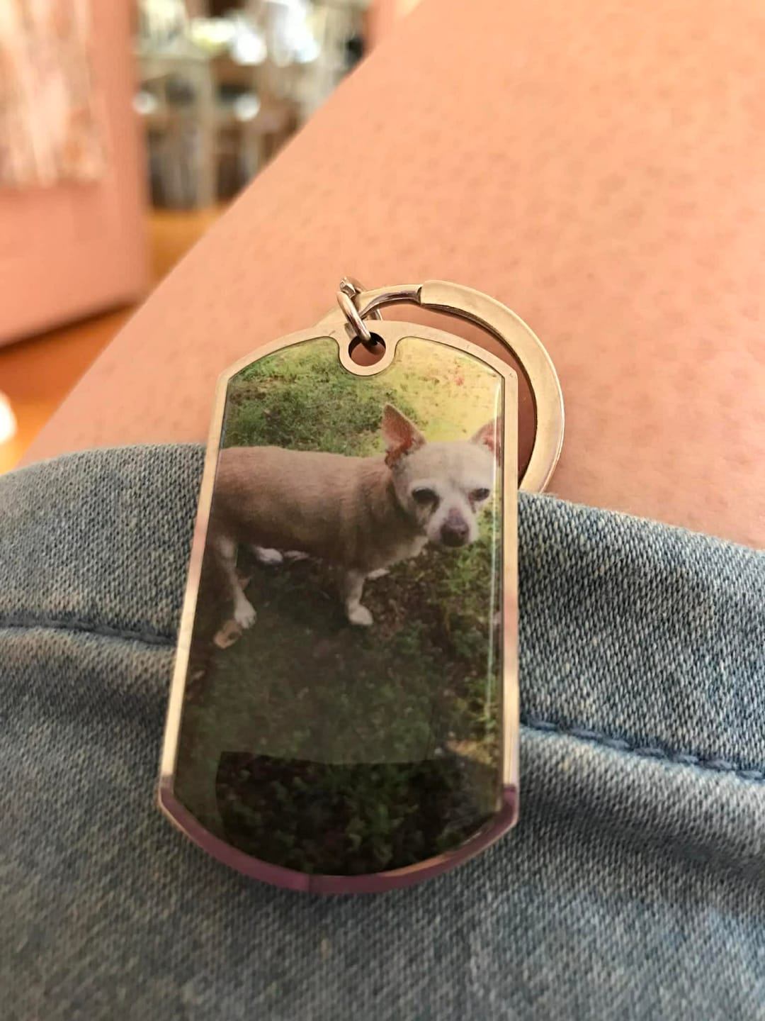 Customer photo review of Personalized Pet Keychain