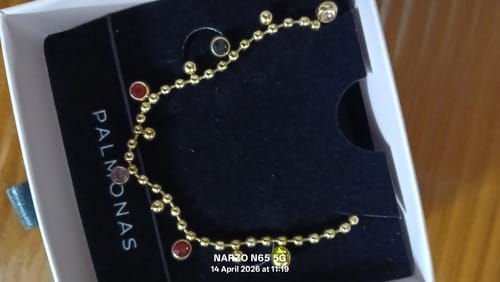 Customer photo review of Jewel Cascade Beaded Necklace