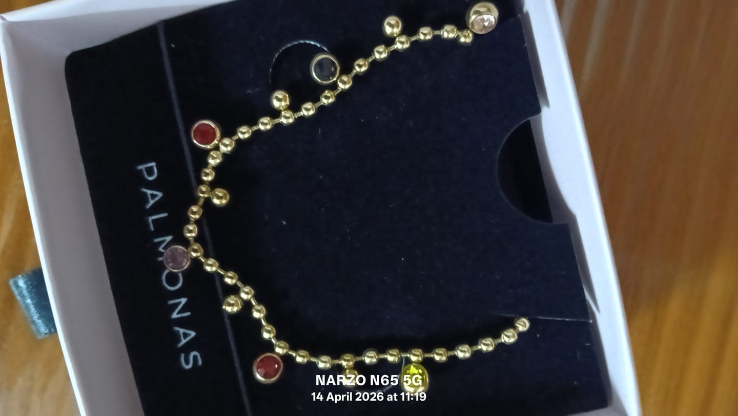 Customer photo review of Jewel Cascade Beaded Necklace