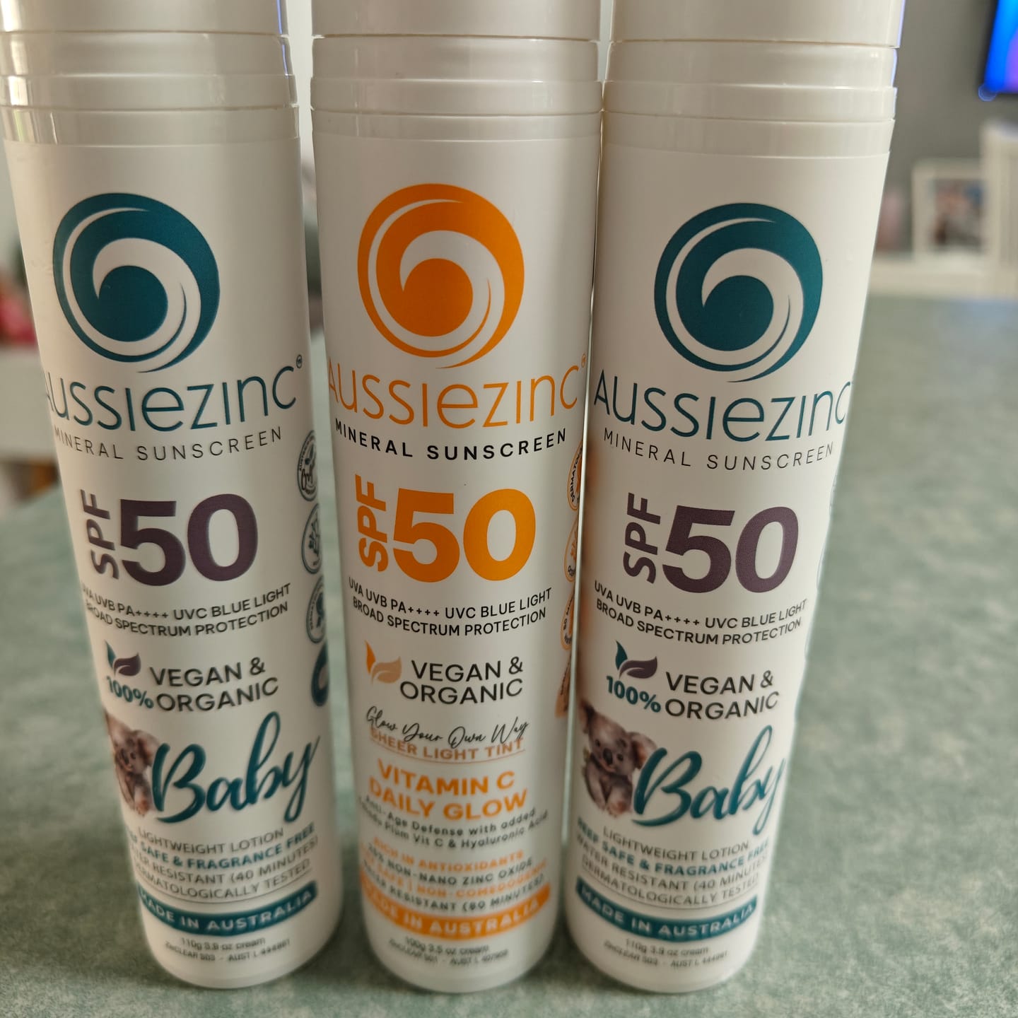 Customer photo review of Baby SPF50 Organic Mineral Zinc Sunscreen - Fragrance Free