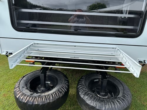 Customer photo review of RV/Caravan Mounted Drying Rack - Foldable Indoor and Outdoor