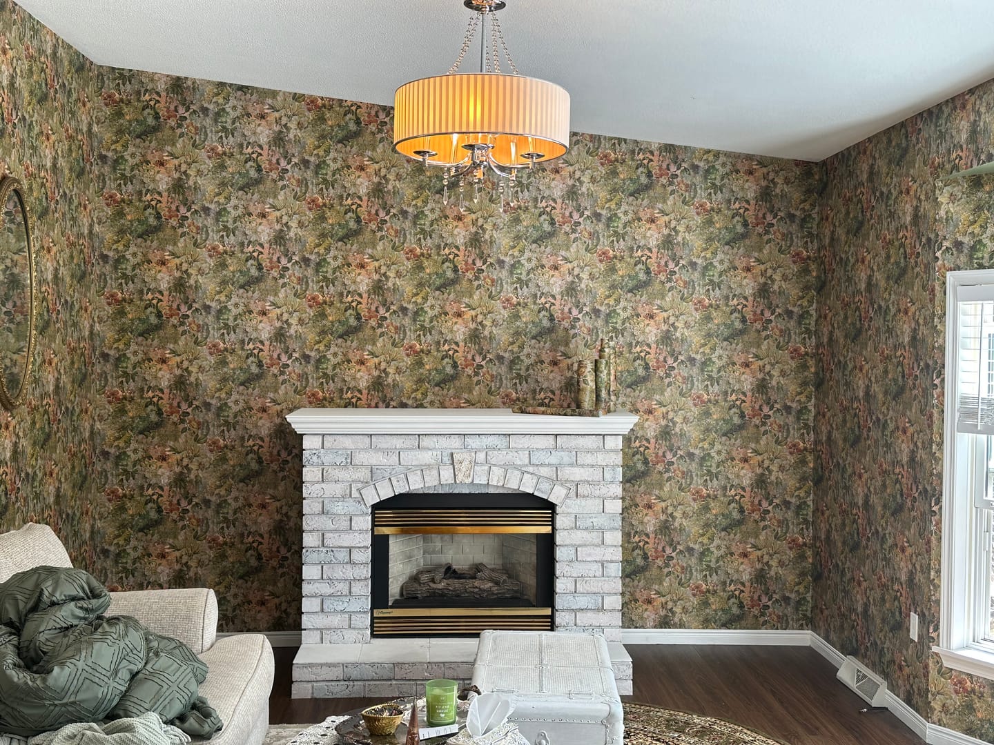 Customer photo review of Thalia - Peacock Wallpaper - Multi - Last 17 Rolls