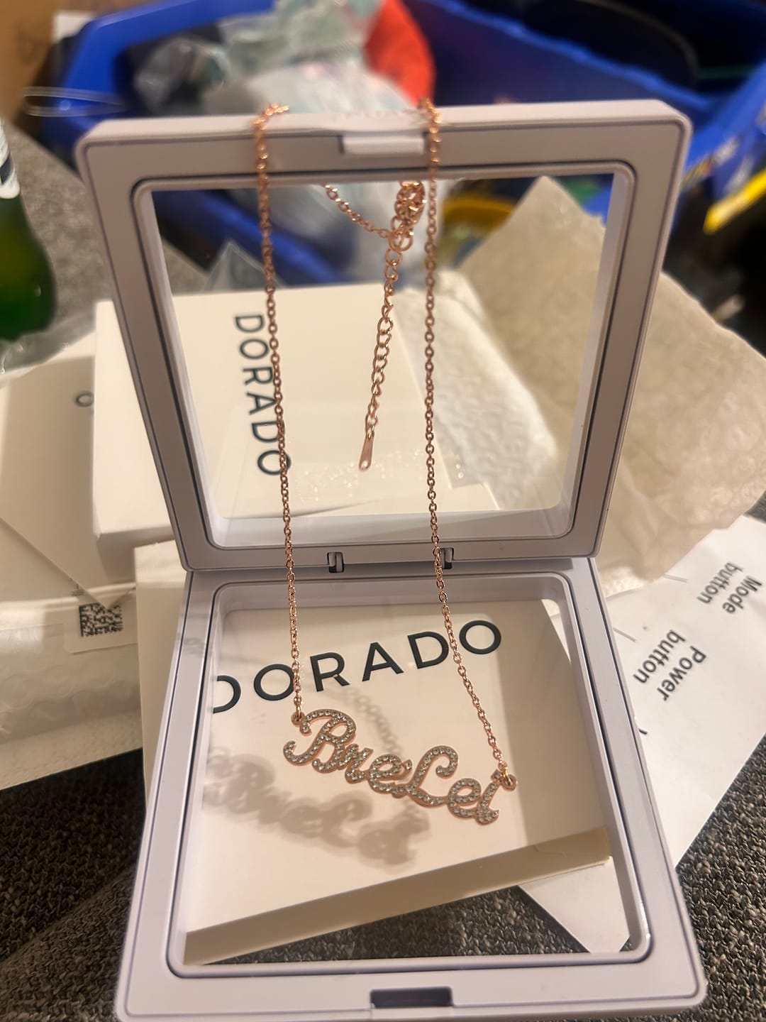 Customer photo review of Kids Iced Name Necklace