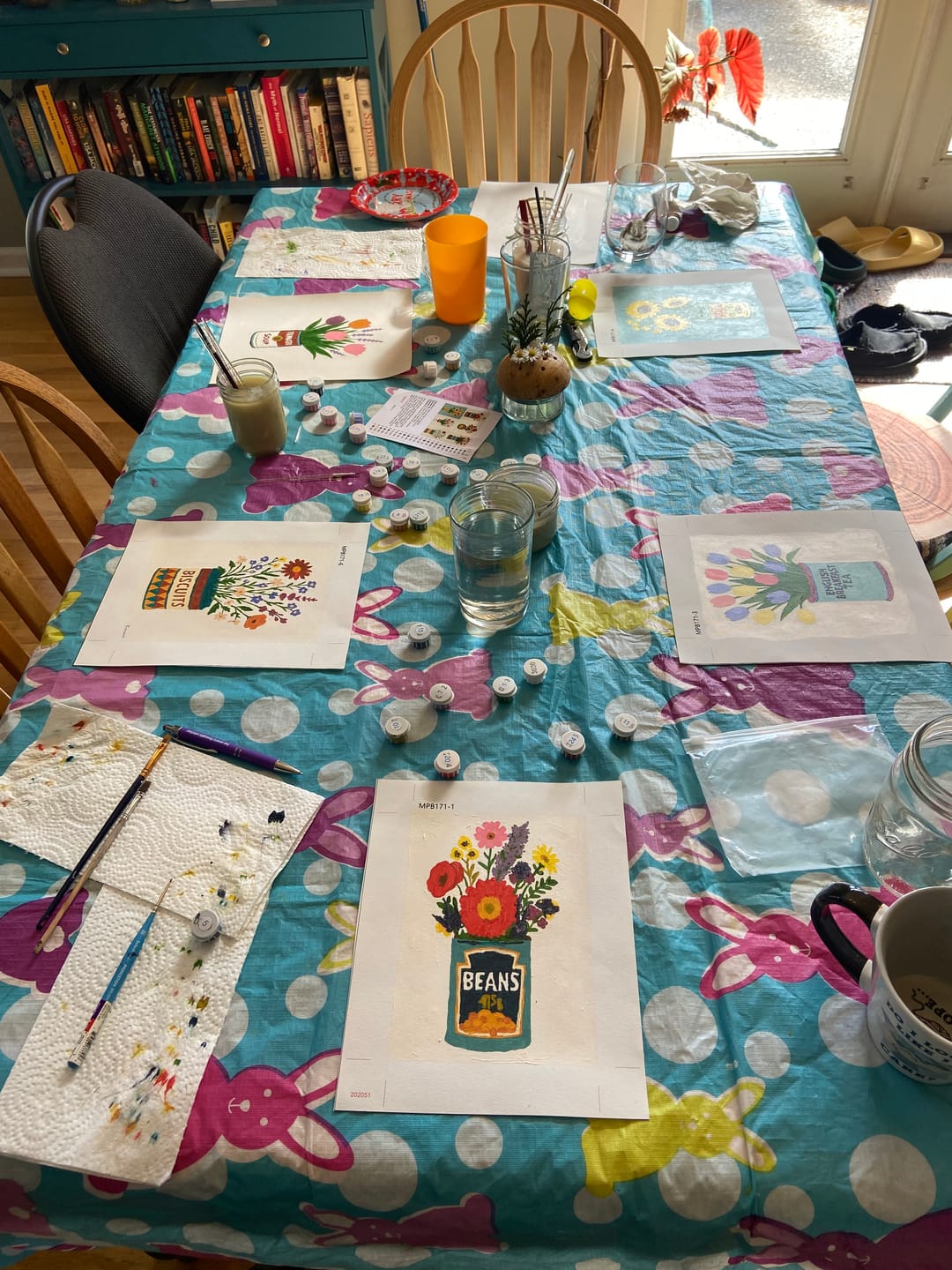 Customer photo review of 6 Mini Paintings - Flowers in Cans Set