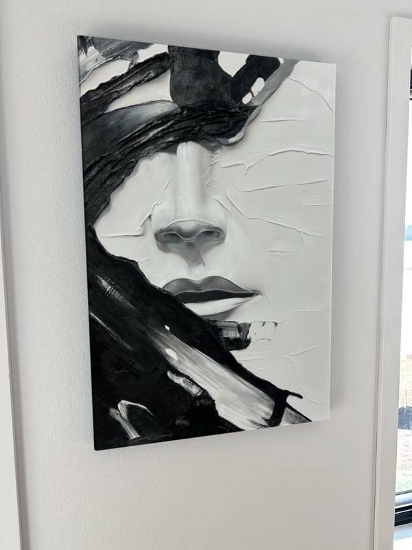 Customer photo review of Abstract Portrait Textured Wall Art #PB006