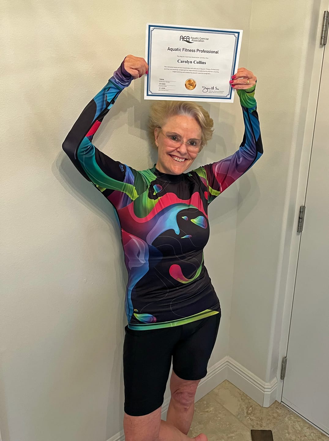 Customer photo review of Long Sleeve Rash Guard for Women UPF 50+ | Rainbow Black