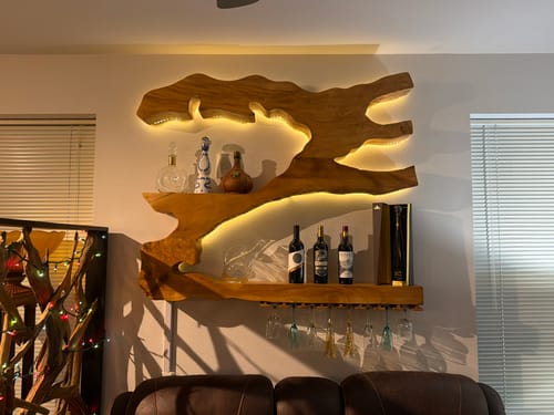 Customer photo review of Mid Century Wine Holder For Kitchen Minimalist Shelf