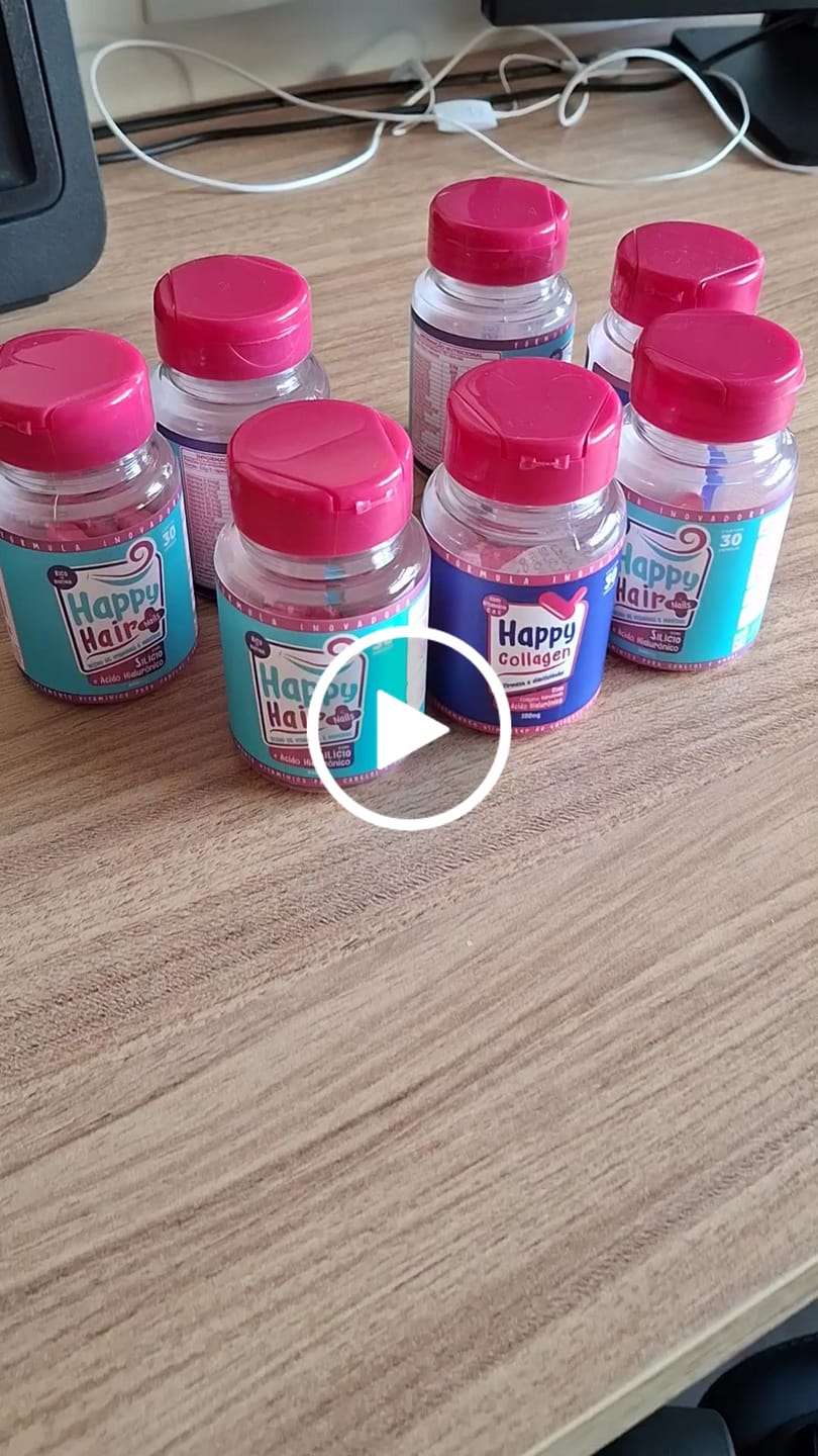 Customer video review of Happy Hair 3 Potes + 1 Colágeno Grátis