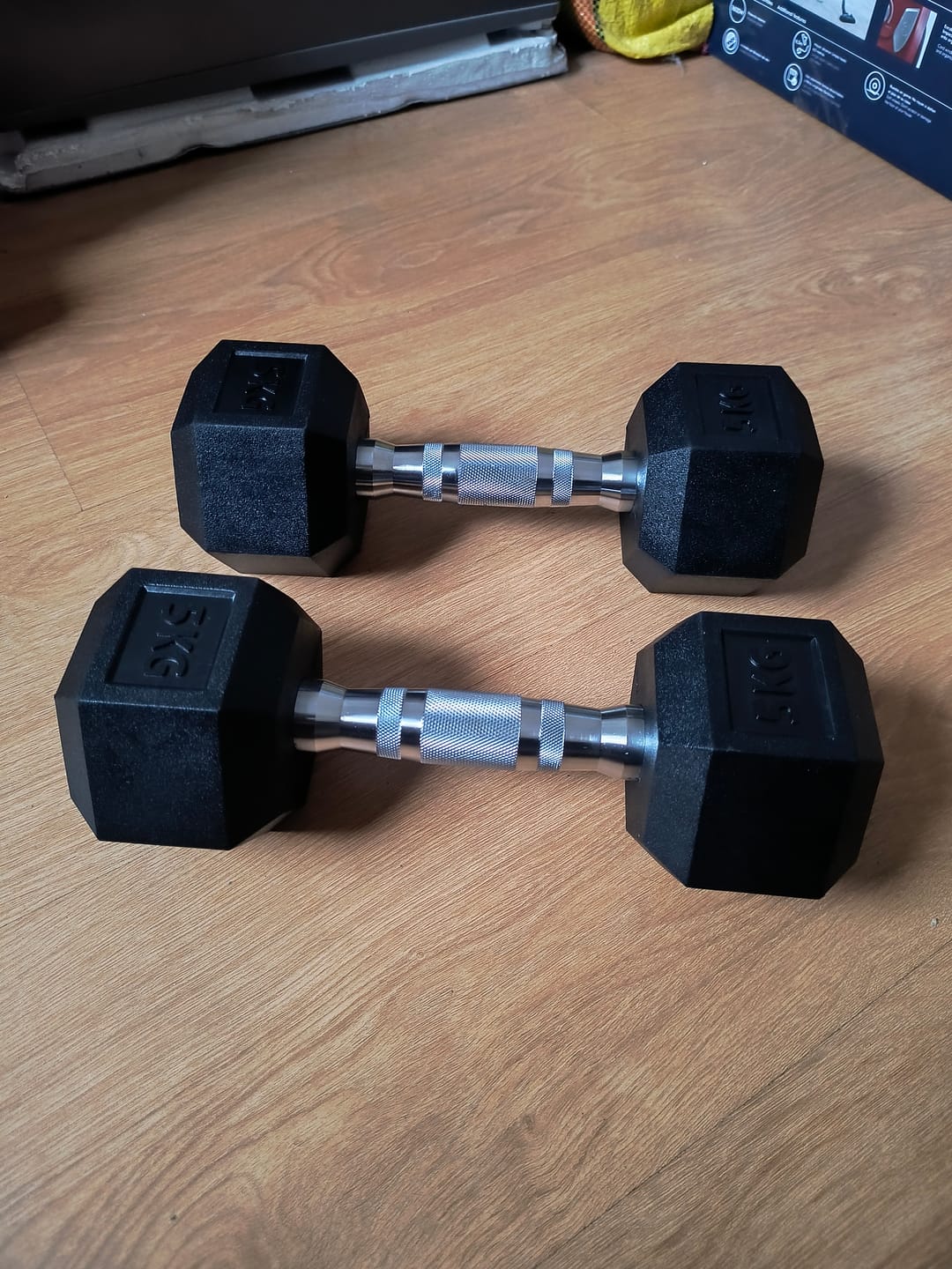 Customer photo review of Mancuernas Hexagonales de Caucho (Par)