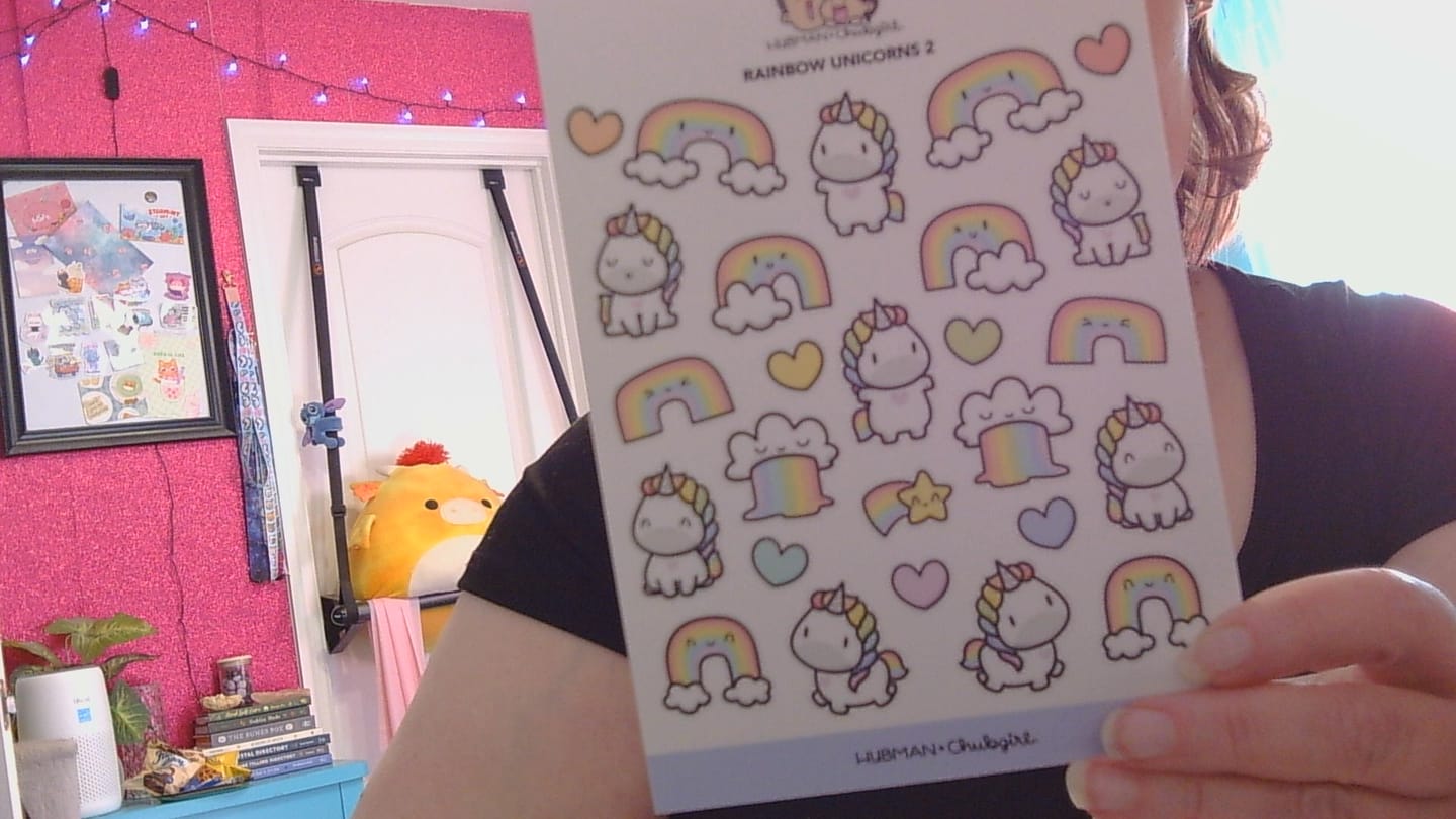 Customer photo review of Rainbow Unicorns 2 Sticker Sheet