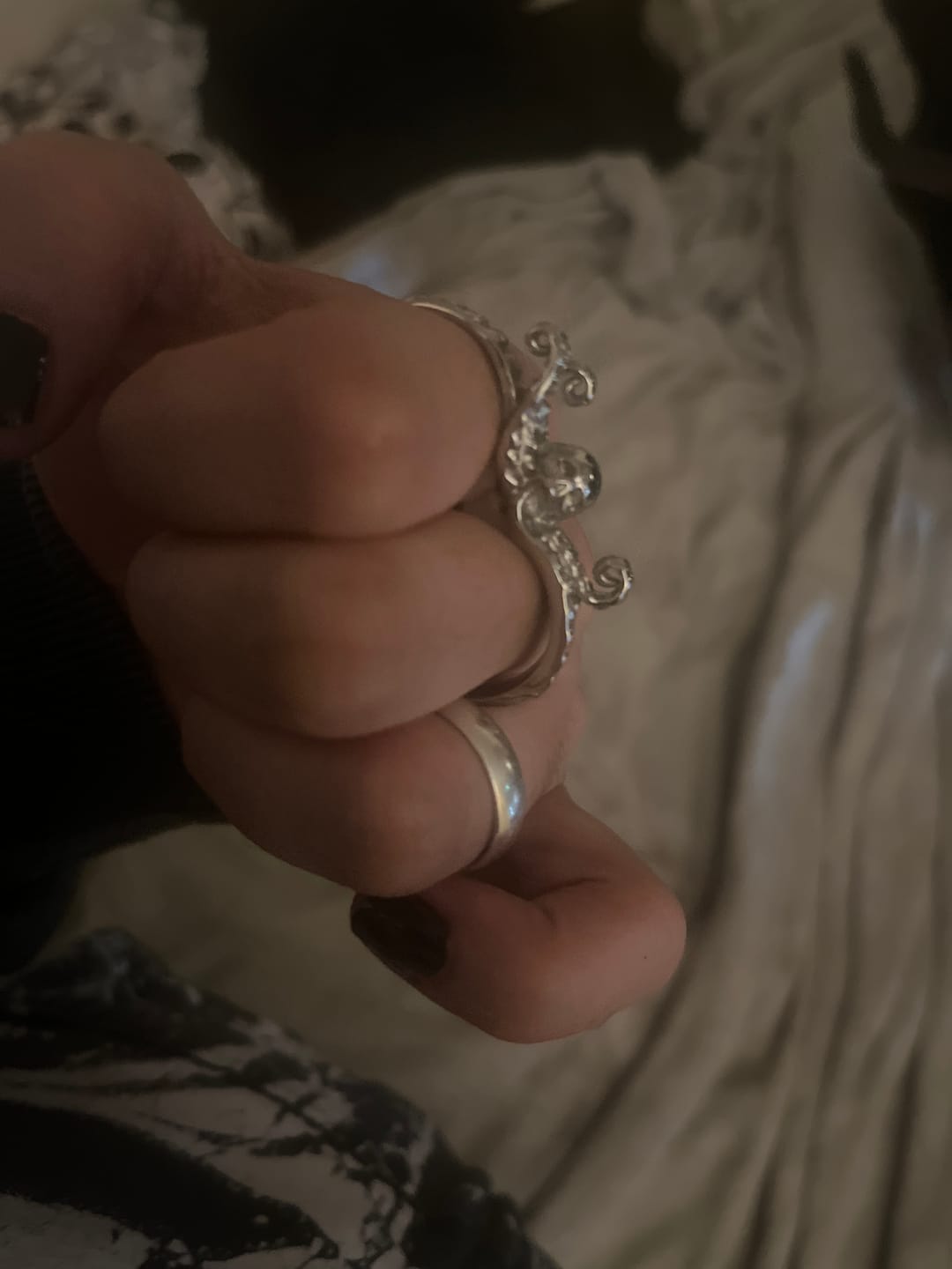 Customer photo review of DOUBLE FINGER OCTOSKULL RING