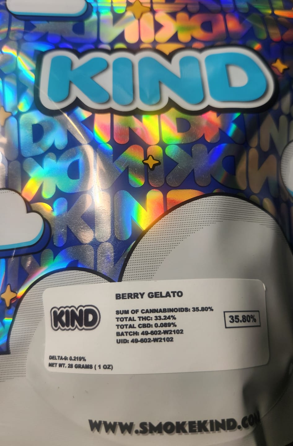 Customer photo review of Berry Gelato - 28 Grams - Indica