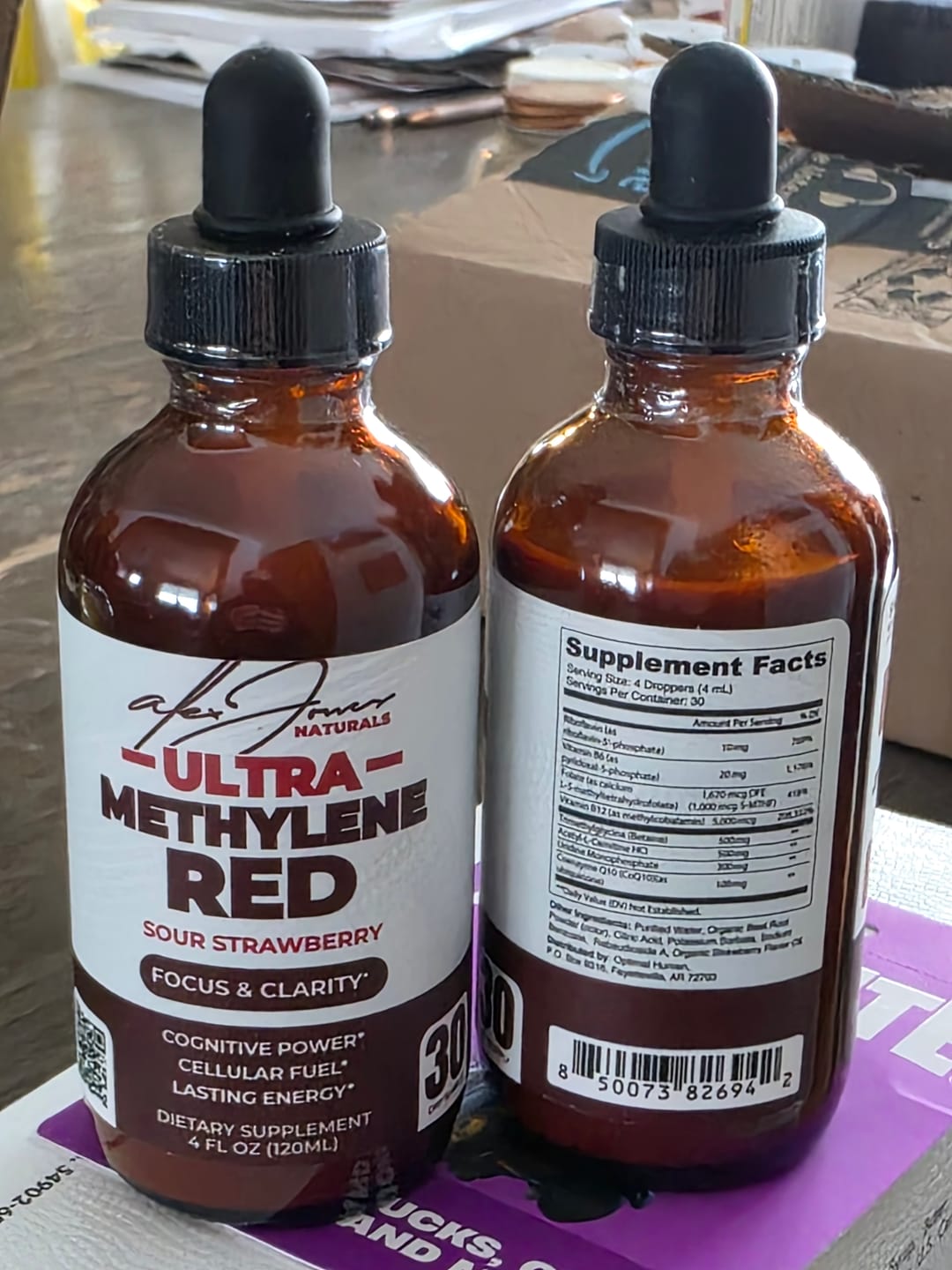 Customer photo review of The Ultra Methylene Red - Sour Strawberry (120ML) (30 Servings)