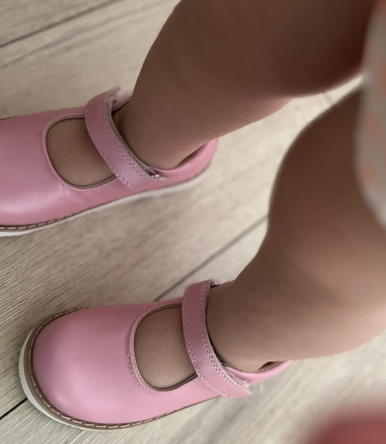 Customer photo review of Aurora Pink Metallic Girls Kids Shoe