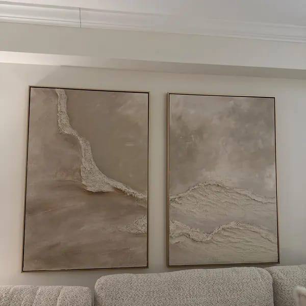 Customer photo review of Ocean & Sky Textured Wall Art Set of 2 #MO010