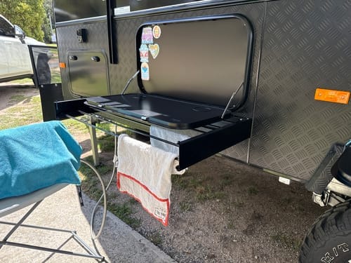 Customer photo review of RV/Caravan Mounted Drying Rack - Foldable Indoor and Outdoor