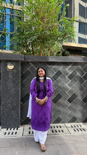 Customer photo review of Nazakat Deep Purple Cotton Kurta