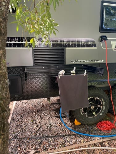 Customer photo review of RV/Caravan Mounted Drying Rack - Foldable Indoor and Outdoor