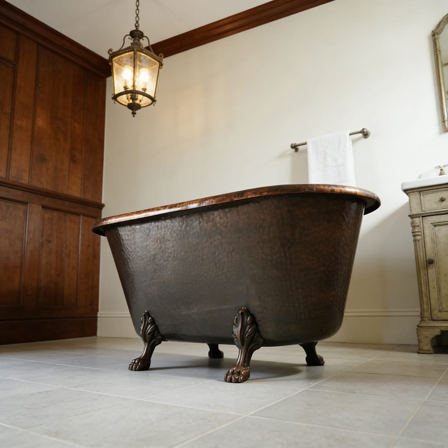 Customer photo review of Elite Copper Hand-hammered Freestanding Clawfoot Tub ECP-03