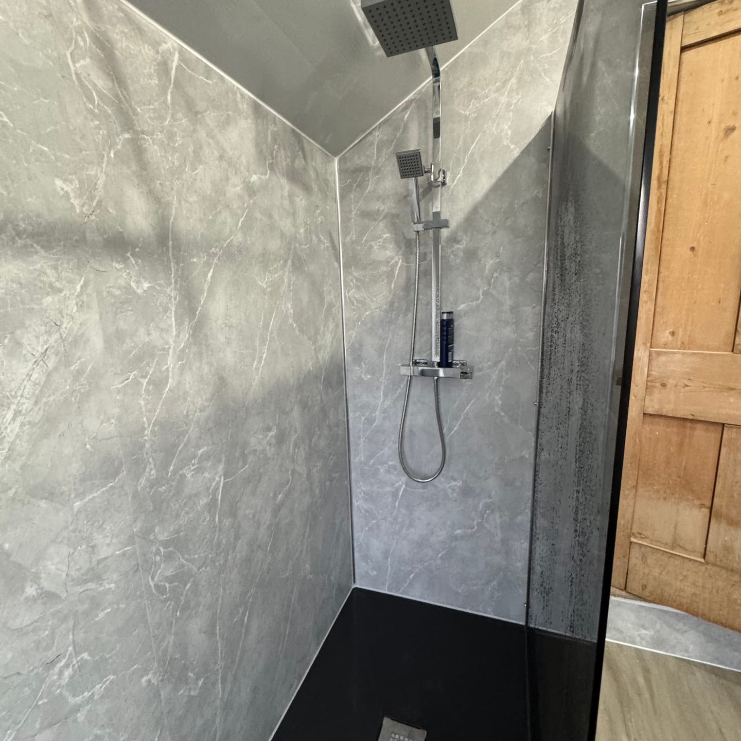 Customer photo review of 10mm Stone Grey Matt Shower Panel 1M x 2.4M