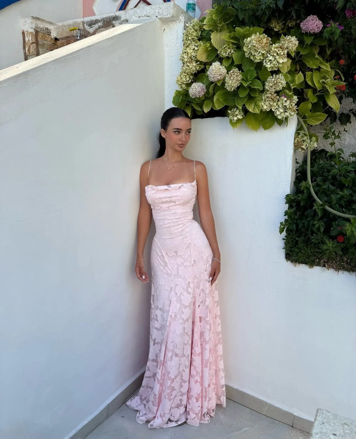 Customer photo review of Brielle Sleeveless Floral Maxi Dress