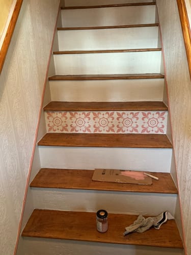 Customer photo review of Cambridge Tile Stencil