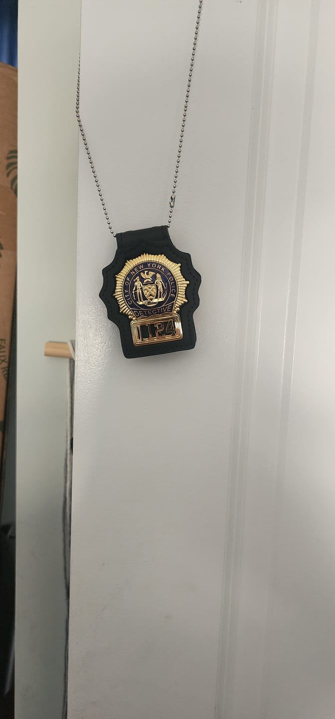 Customer photo review of NY New York Detective Police Badge Replica Movie Props *Customizable Badge Number*