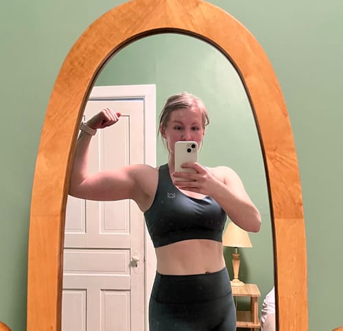 Customer photo review of Vivid Criss-Cross Sports Bra