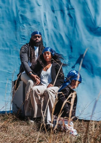 Customer photo review of Blue Silky Durag