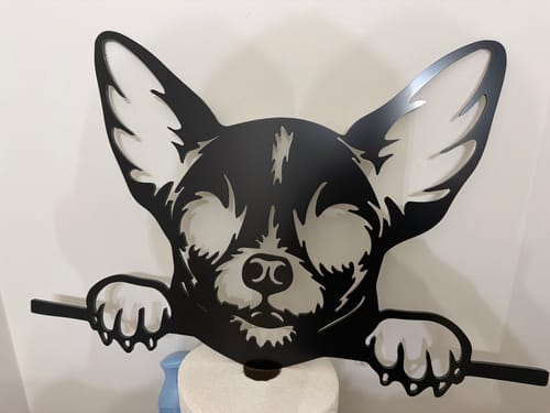 Customer photo review of Peeking Chihuahua Wall Art