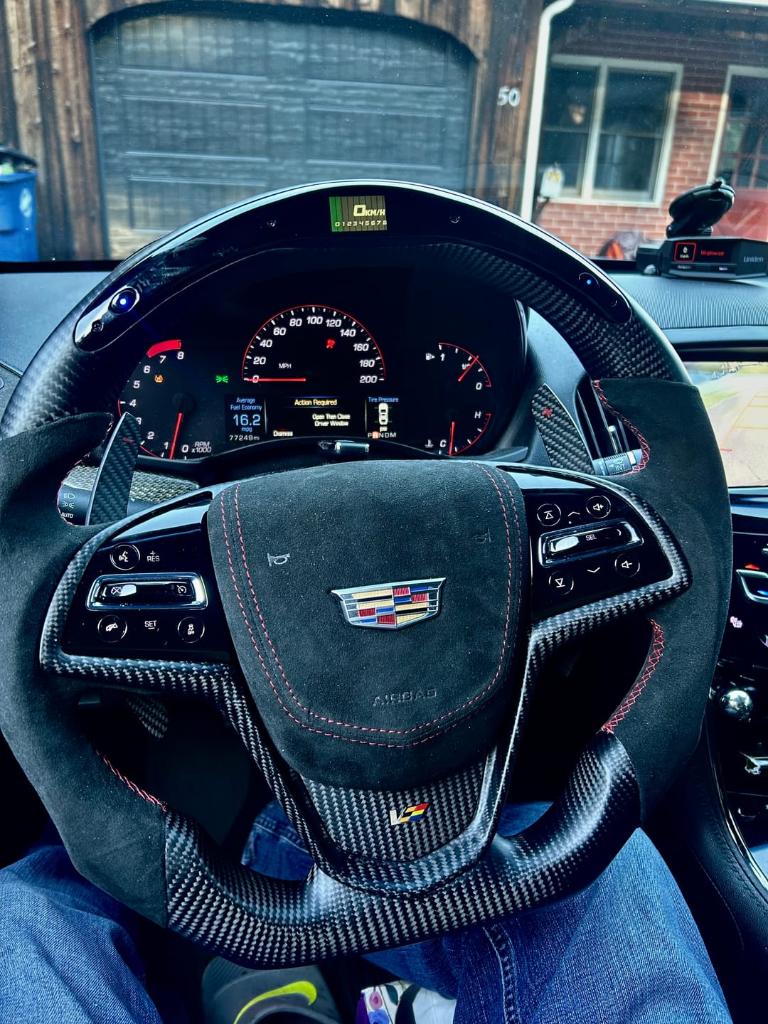 Customer photo review of Cadillac ATS-V and CTS-V (2016-2019) Custom Carbon Fiber Steering