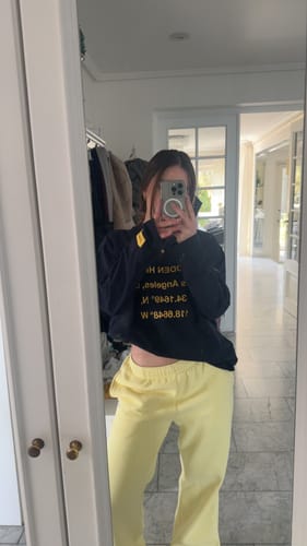 Customer photo review of VINTAGE LOGO LONGSLEEVE T-SHIRT AMBER/NAVY