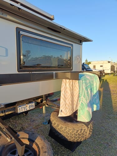Customer photo review of RV/Caravan Mounted Drying Rack - Foldable Indoor and Outdoor