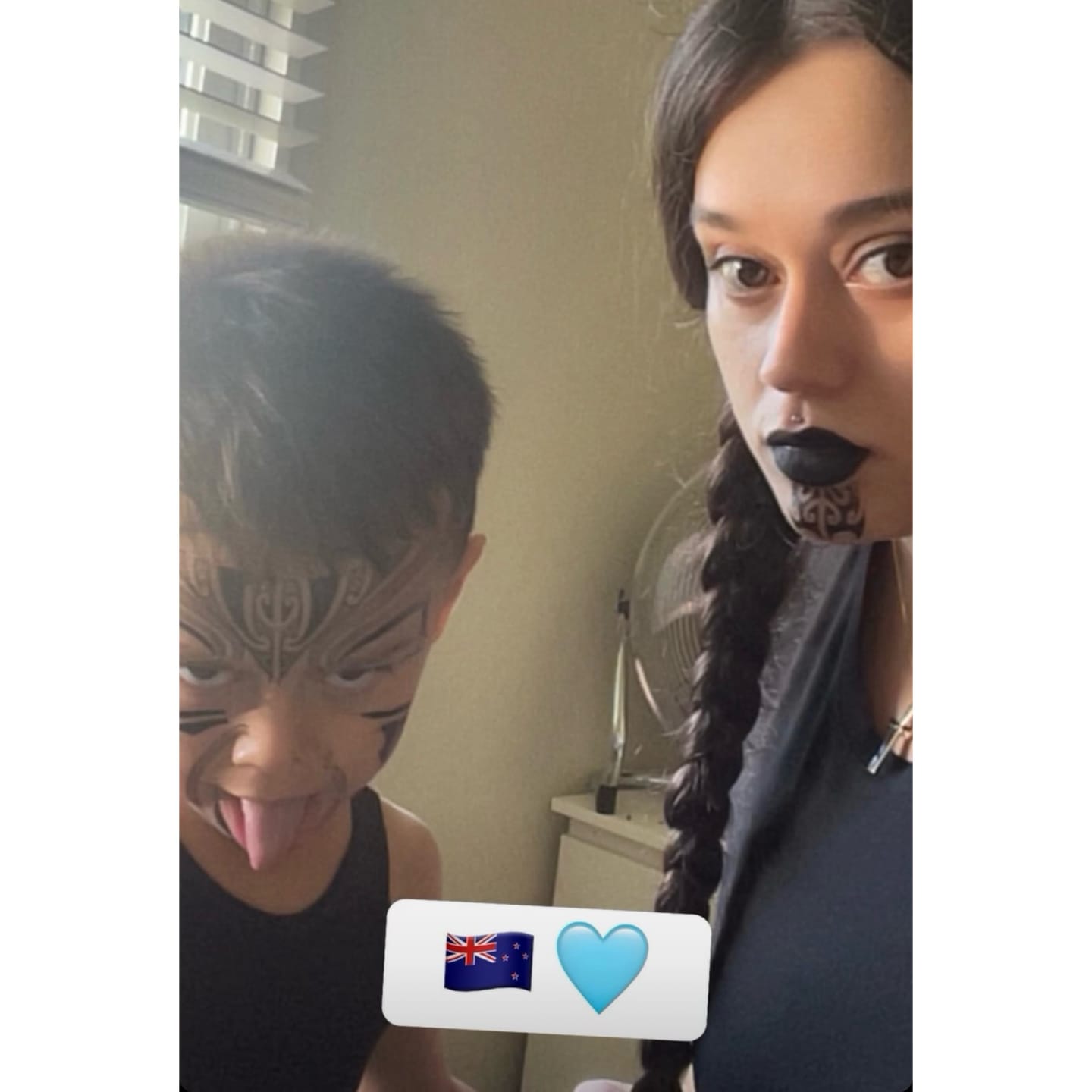 Customer photo review of Girls and Womens Chin Moko Temporary Tattoos
