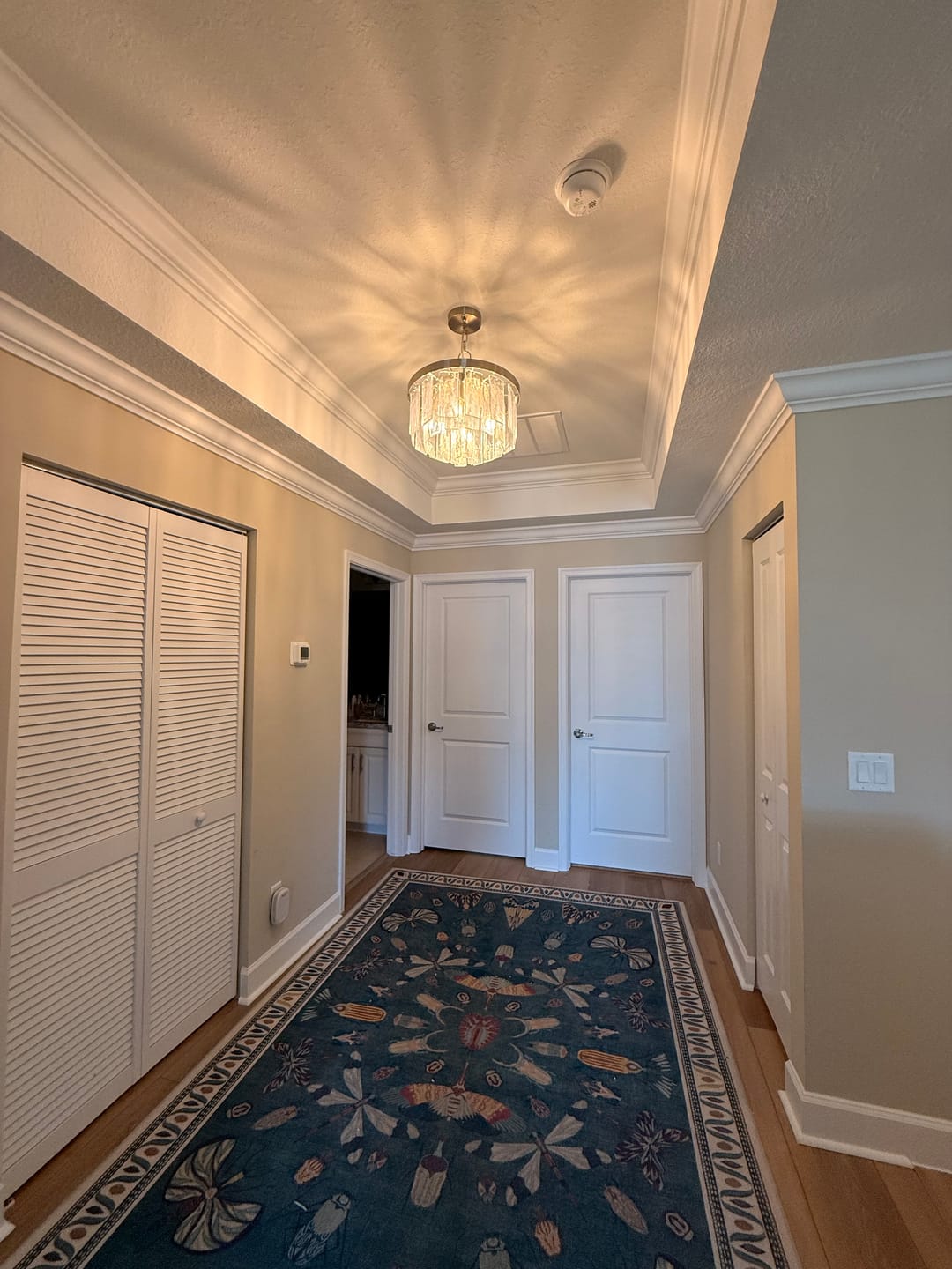 Customer photo review of Tiered Hammered Water Glass Round Semi Flush Mount