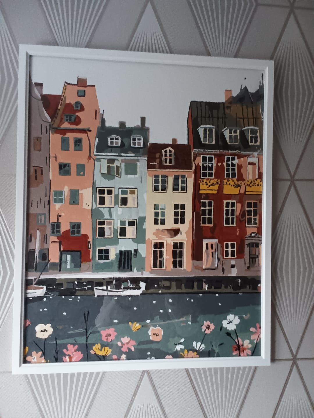 Customer photo review of Copenhagen Canal houses | Paint by Number
