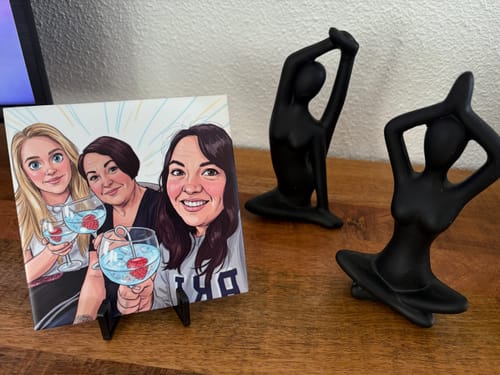 Customer photo review of Jouw Foto in Karikatuur Stijl - Gepersonaliseerde Tegel